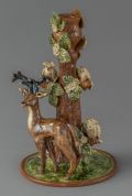 Candlestick - Stag with Birds (side)